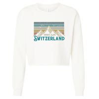 Switzerland Alps Vintage Mountains Swiss Souvenir Gift Cropped Pullover Crew