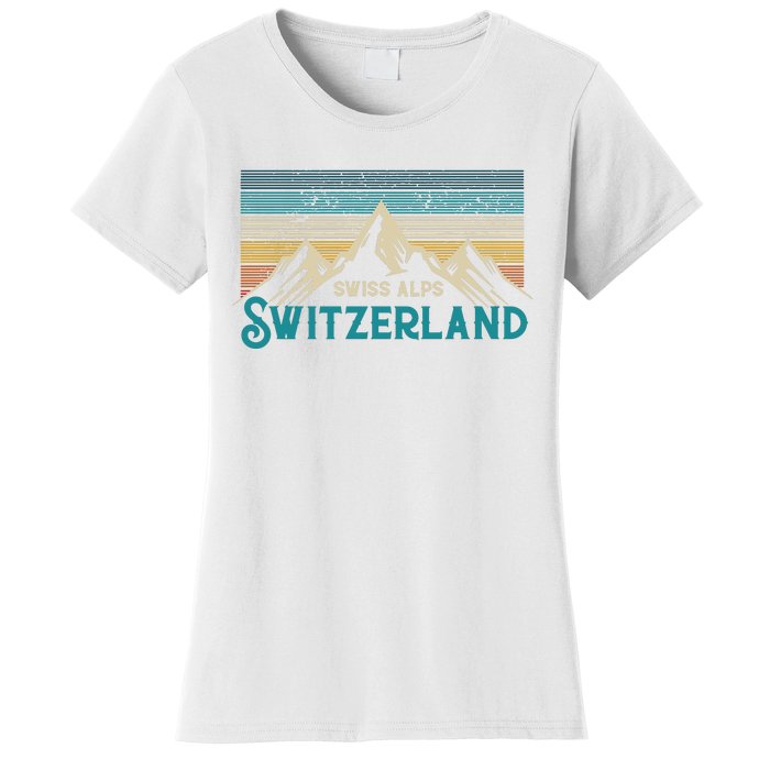 Switzerland Alps Vintage Mountains Swiss Souvenir Gift Women's T-Shirt