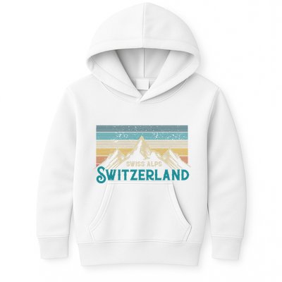 Switzerland Alps Vintage Mountains Swiss Souvenir Gift Kids Hoodie