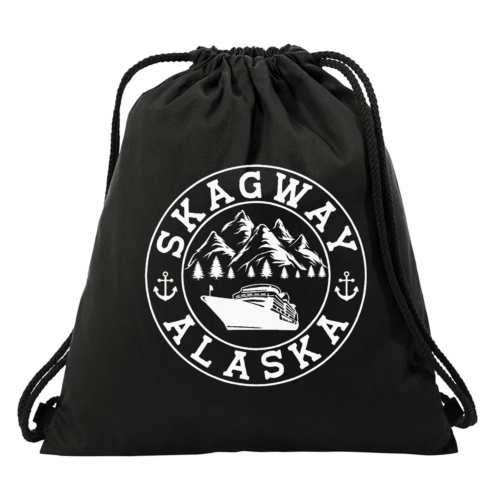 Skagway Alaska Vacation Souvenir And Cruise Gifts Drawstring Bag