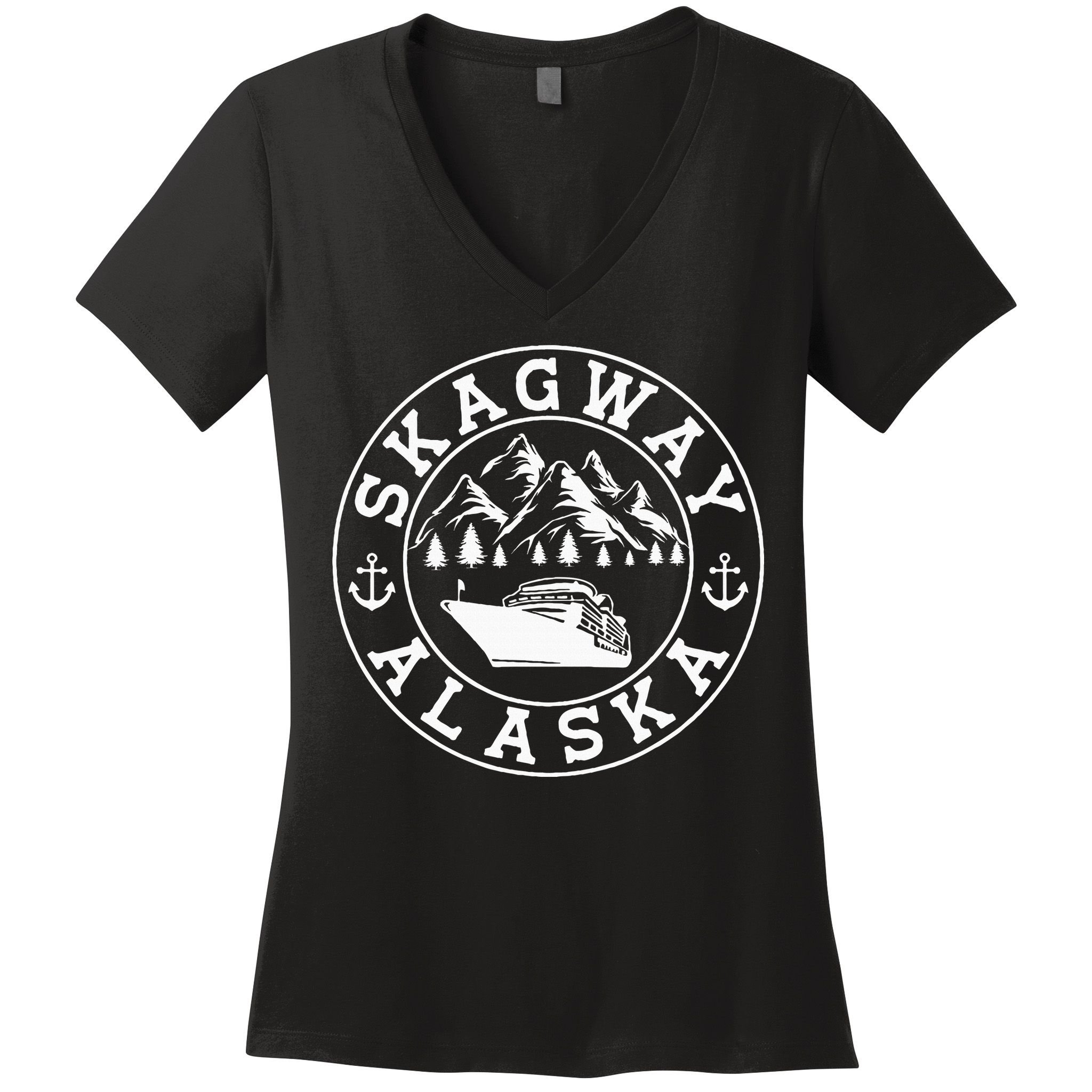 Skagway Alaska Vacation Souvenir And Cruise Gifts Women's V-Neck T-Shirt