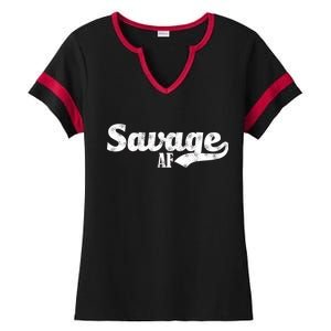 Savage AF Ladies Halftime Notch Neck Tee