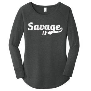 Savage AF Women's Perfect Tri Tunic Long Sleeve Shirt