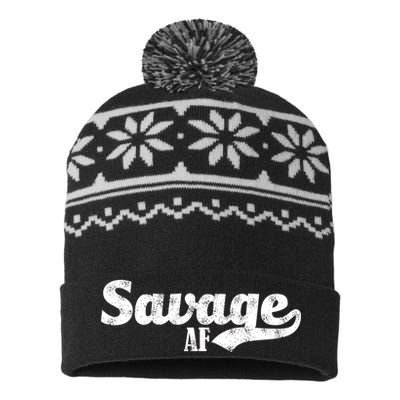 Savage AF USA-Made Snowflake Beanie