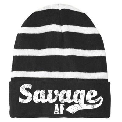 Savage AF Striped Beanie with Solid Band