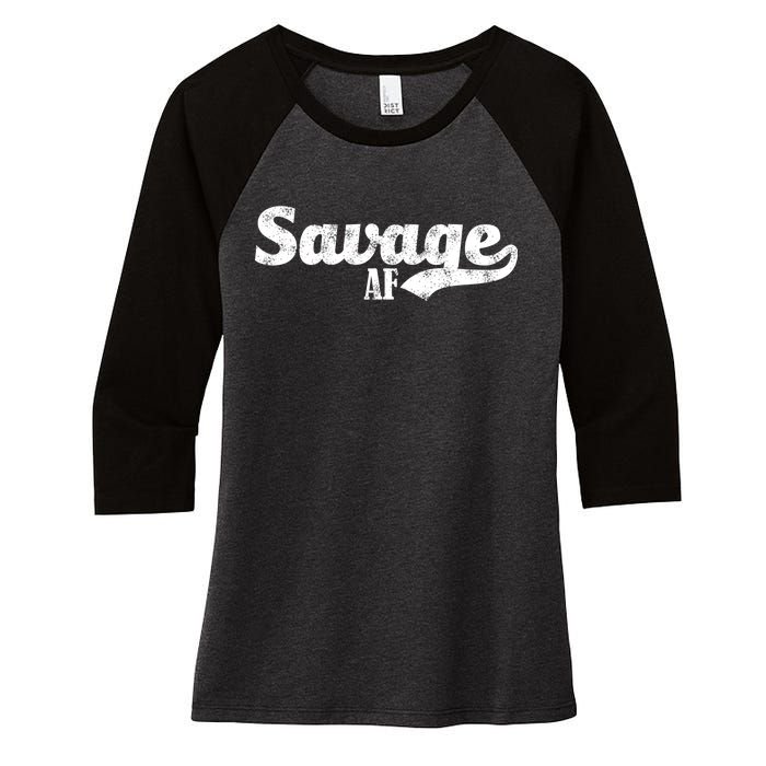 Savage AF Women's Tri-Blend 3/4-Sleeve Raglan Shirt