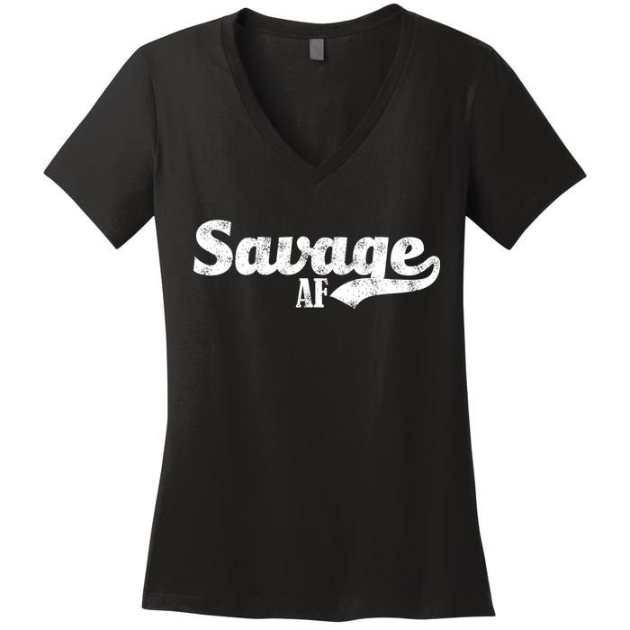 Savage AF Women's V-Neck T-Shirt