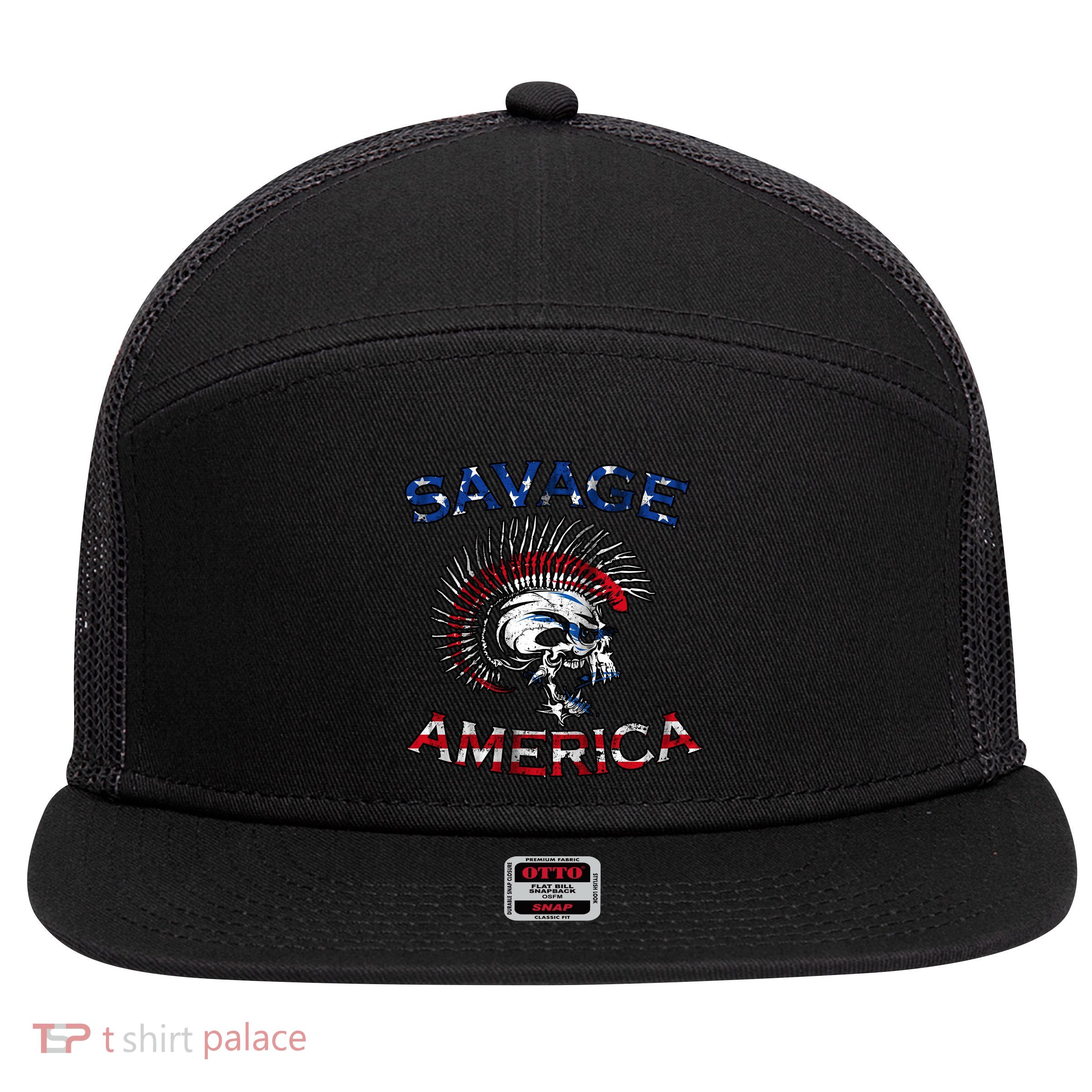 Savage America 7 Panel Mesh Trucker Snapback Hat