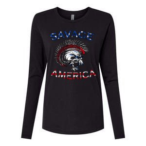 Savage America Womens Cotton Relaxed Long Sleeve T-Shirt