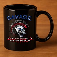 Savage America 11oz C Handle Ceramic Mug