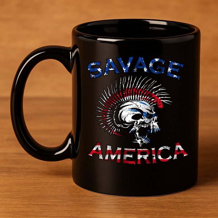 Savage America 11oz C Handle Ceramic Mug