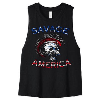 Savage America Women's Racerback Cropped Tank