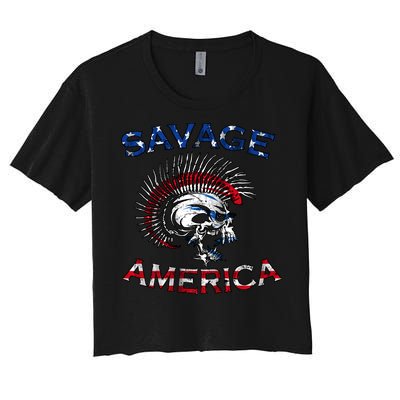 Savage America Women's Crop Top Tee