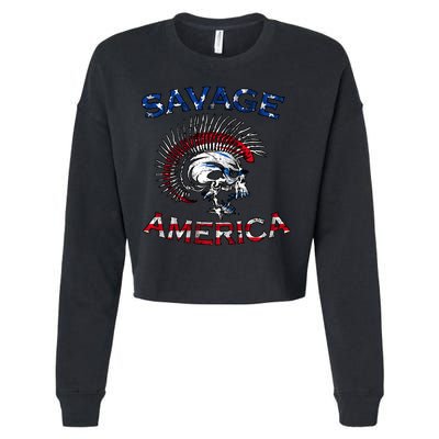 Savage America Cropped Pullover Crew