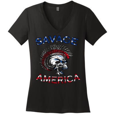 Savage America Women's V-Neck T-Shirt