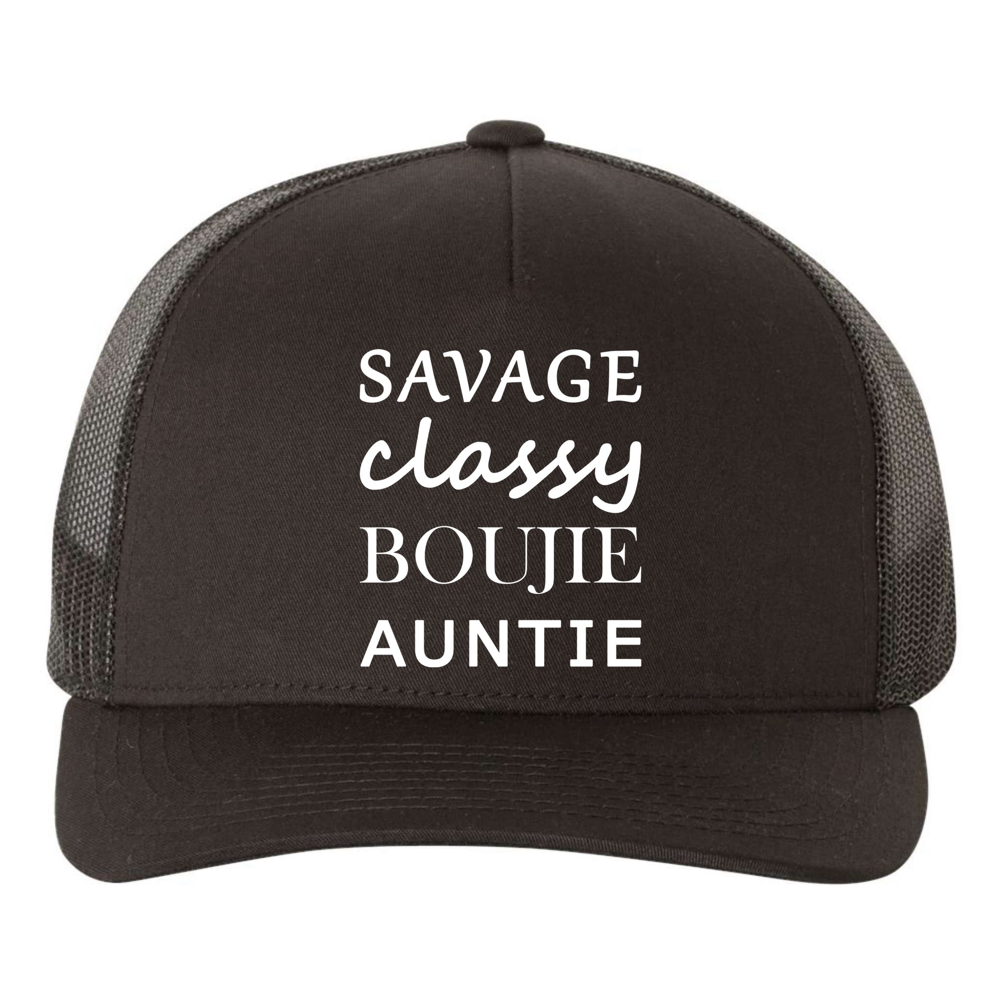 Savage Classy Bougie Auntie Funny Aunt Yupoong Adult 5-Panel Trucker Hat