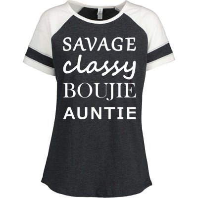 Savage Classy Bougie Auntie Funny Aunt Enza Ladies Jersey Colorblock Tee