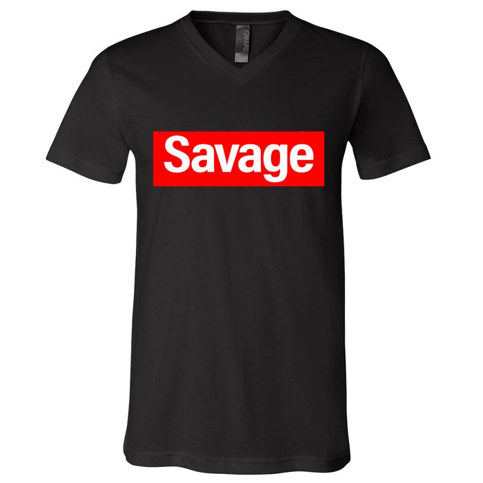 Savage Logo V-Neck T-Shirt