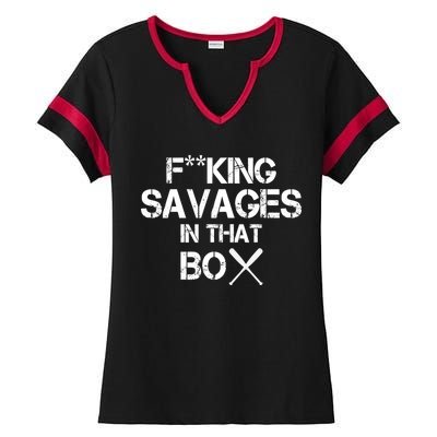 Savages In That Box Ladies Halftime Notch Neck Tee