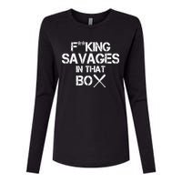 Savages In That Box Womens Cotton Relaxed Long Sleeve T-Shirt