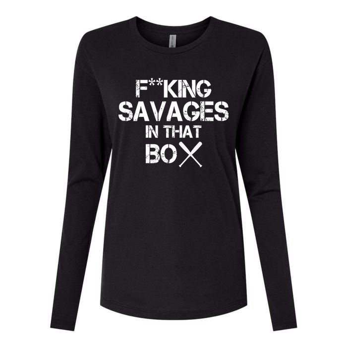 Savages In That Box Womens Cotton Relaxed Long Sleeve T-Shirt