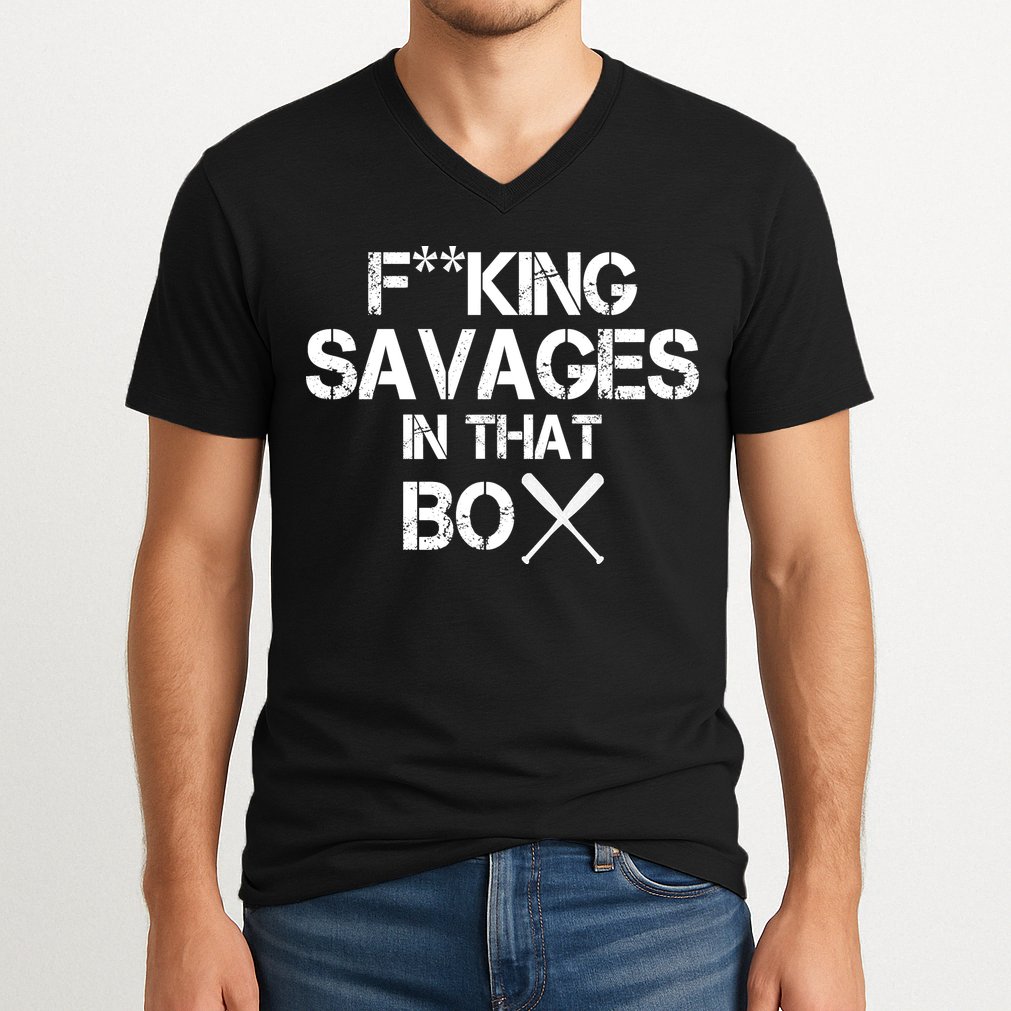 Savages In That Box V-Neck T-Shirt