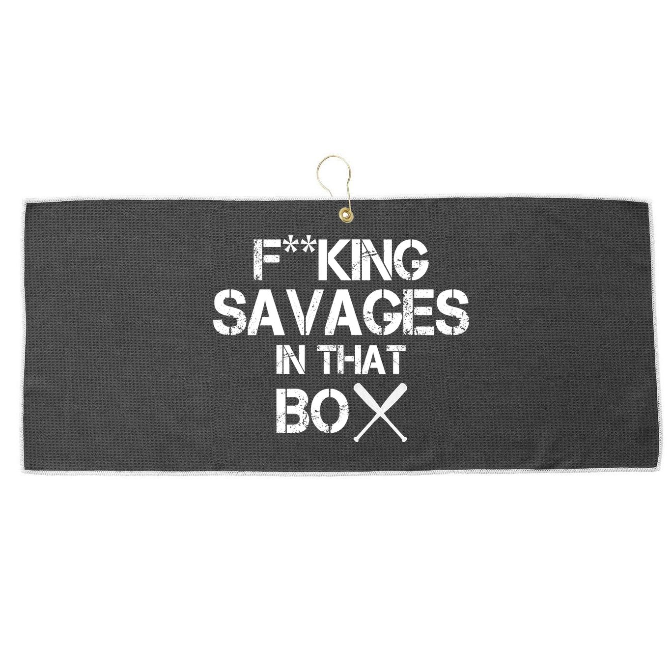 Savages In That Box Large Microfiber Waffle Golf Towel