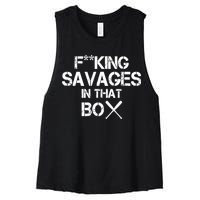 Savages In That Box Women's Racerback Cropped Tank