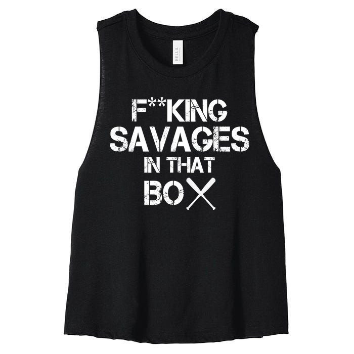 Savages In That Box Women's Racerback Cropped Tank