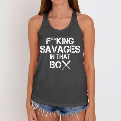 Savages In That Box Women's Knotted Racerback Tank