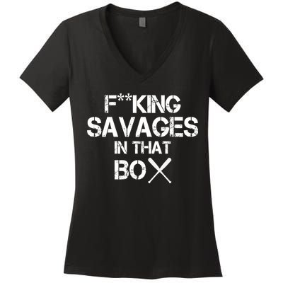 Savages In That Box Women's V-Neck T-Shirt