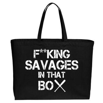 Savages In That Box Cotton Canvas Jumbo Tote