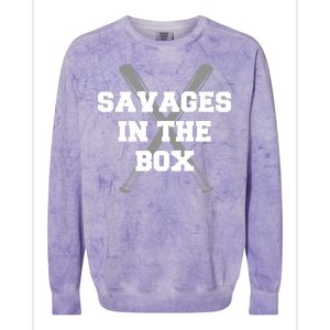 Savages In The Box Baseball Bats Colorblast Crewneck Sweatshirt