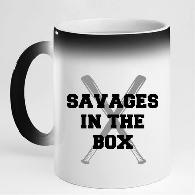 Savages In The Box Baseball Bats 11oz Black Color Changing Mug