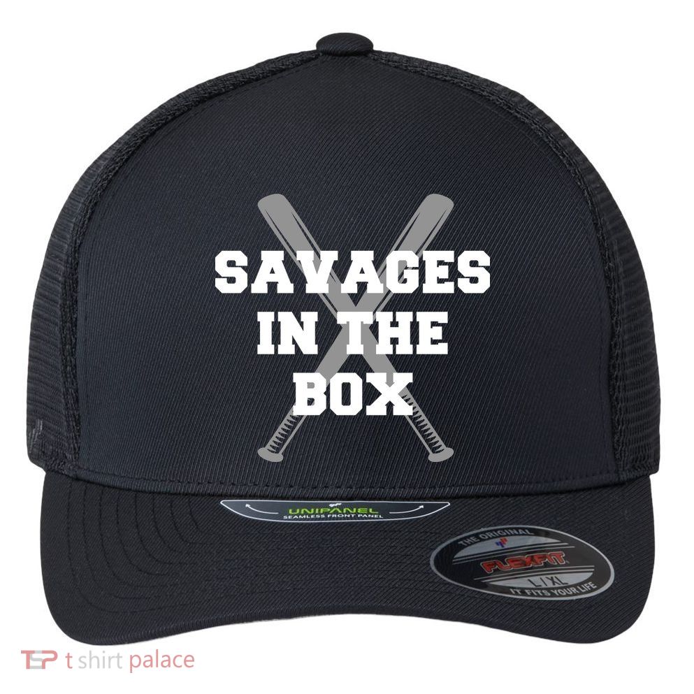 Savages In The Box Baseball Bats Flexfit Unipanel Trucker Cap