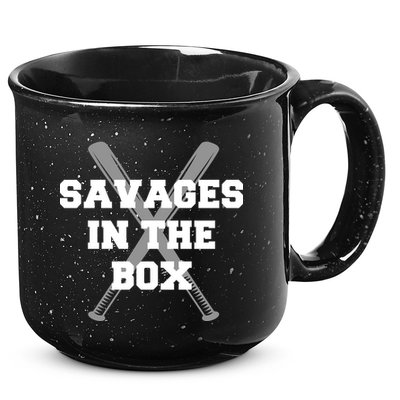 Savages In The Box Baseball Bats 15oz Campfire Ceramic Mug