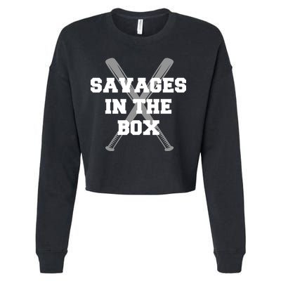 Savages In The Box Baseball Bats Cropped Pullover Crew