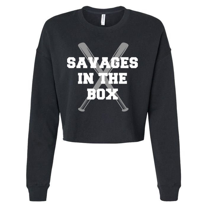 Savages In The Box Baseball Bats Cropped Pullover Crew