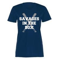 Savages In The Box Baseball Bats Women's Momentum V-Neck T-Shirt