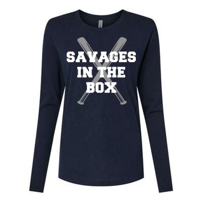 Savages In The Box Baseball Bats Womens Cotton Relaxed Long Sleeve T-Shirt