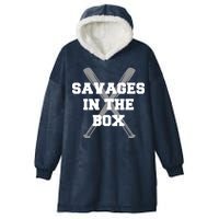 Savages In The Box Baseball Bats Hooded Wearable Blanket