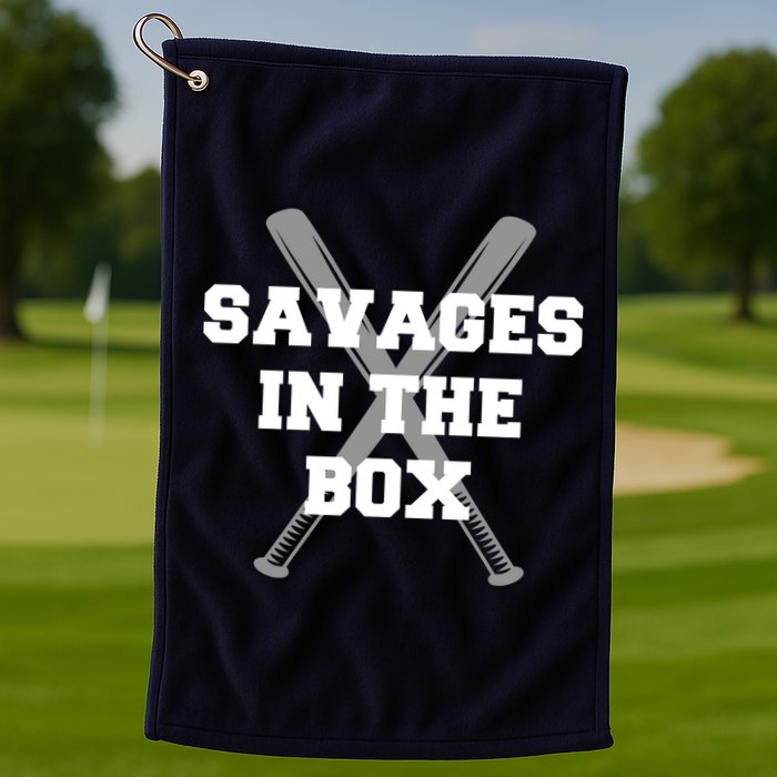 Savages In The Box Baseball Bats Golf Towel