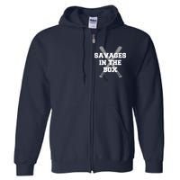 Savages In The Box Baseball Bats Full Zip Hoodie