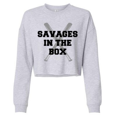 Savages In The Box Baseball Bats Cropped Pullover Crew