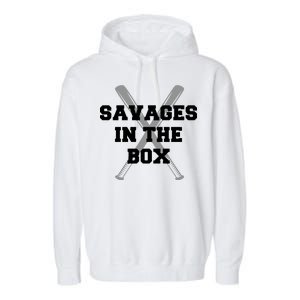 Savages In The Box Baseball Bats Garment-Dyed Fleece Hoodie