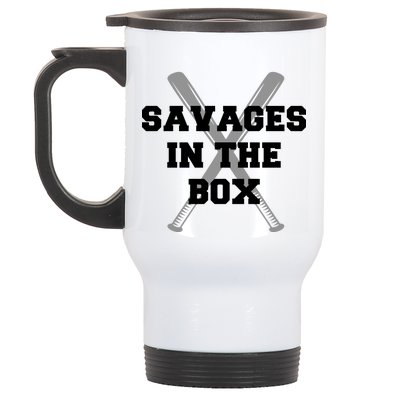 Savages In The Box Baseball Bats Stainless Steel Travel Mug