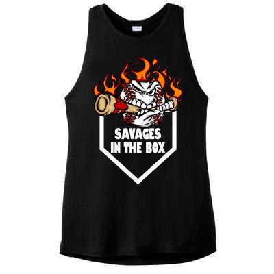 Savages In The Box Baseball Graphic Ladies PosiCharge Tri-Blend Wicking Tank