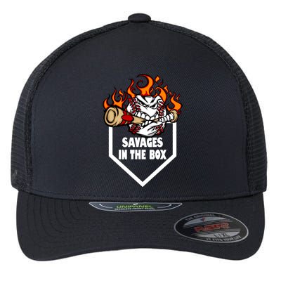 Savages In The Box Baseball Graphic Flexfit Unipanel Trucker Cap