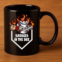 Savages In The Box Baseball Graphic 11oz C Handle Ceramic Mug