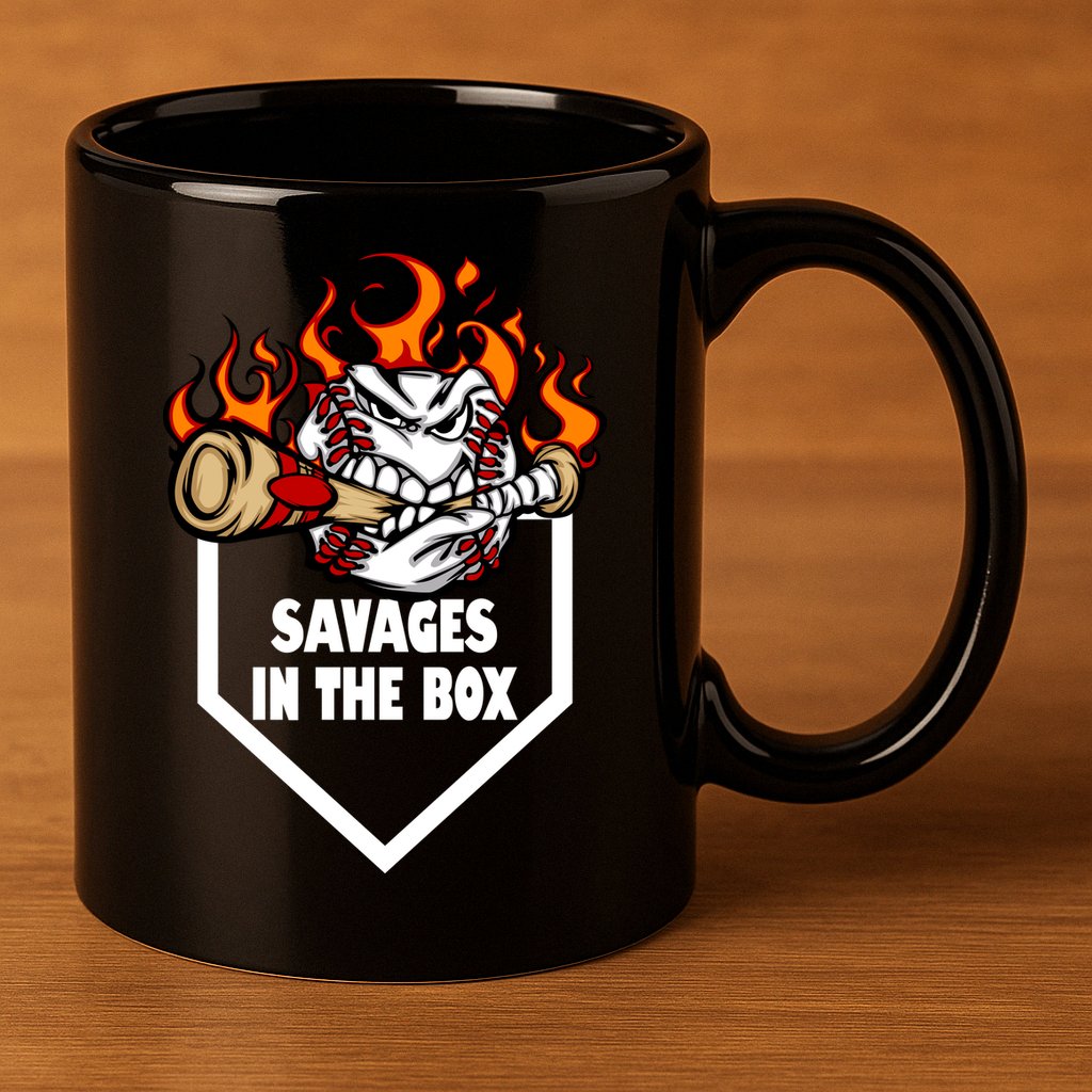 Savages In The Box Baseball Graphic 11oz C Handle Ceramic Mug